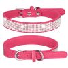 Pet Collar Shiny Artificial Rhinestone Dog Collar For Puppy And Cat; Microfiber Cat Collar