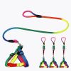 1 Set Nylon Rainbow Pet Dog Collar Harness Leash Soft Walking Harness Lead Colorful and Durable Traction Rope 120cm